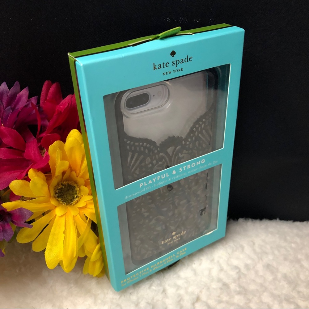 New Kate Spade Black Lace Cage Hardshell Phone Case iPhone 7 Plus/6 Plus/6s Plus - Picture 5 of 5
